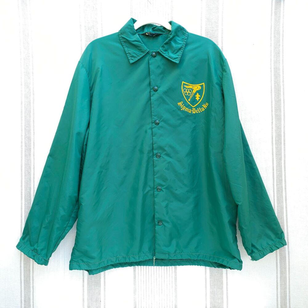 Champion Jacket True Vintage Mens Green Delphics Sigma Delta Nu Pledge Rush Week